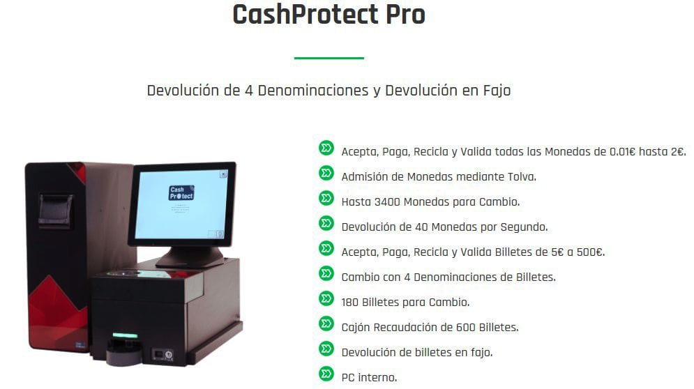 Características Cashprotect Pro